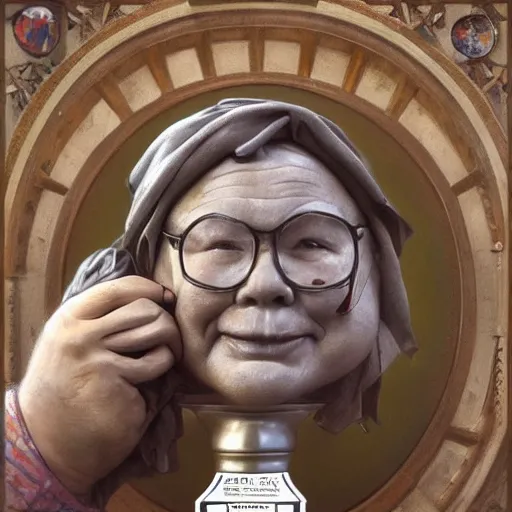 Image similar to amazing lifelike award winning marble bust of Roy chubby brown trending on art station artgerm Greg rutkowski alphonse mucha cinematic