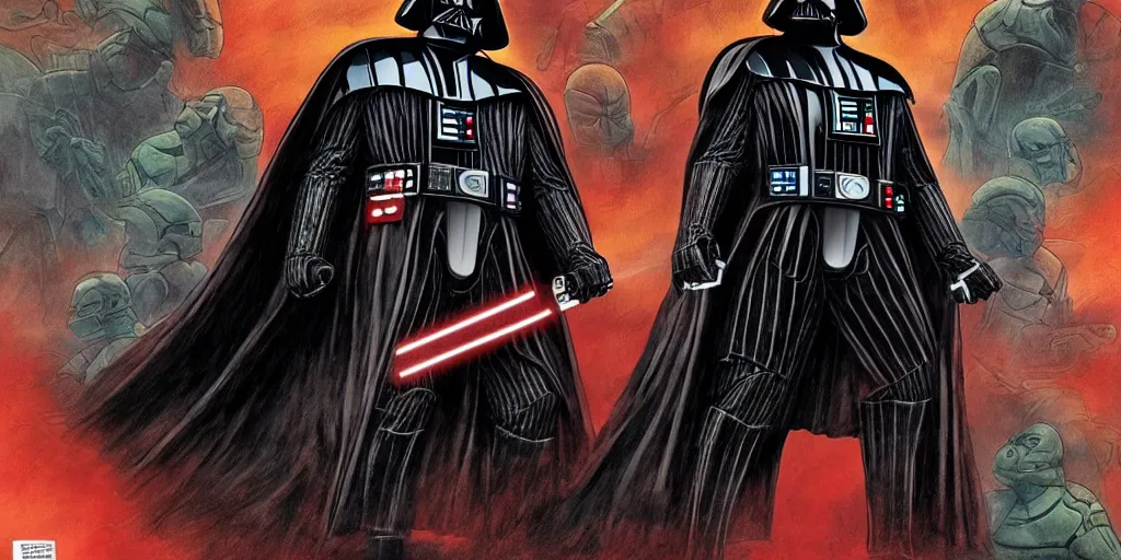 Prompt: darth vader as hydra, many heads