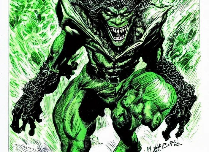 Image similar to green goblin illustration by mike ploog