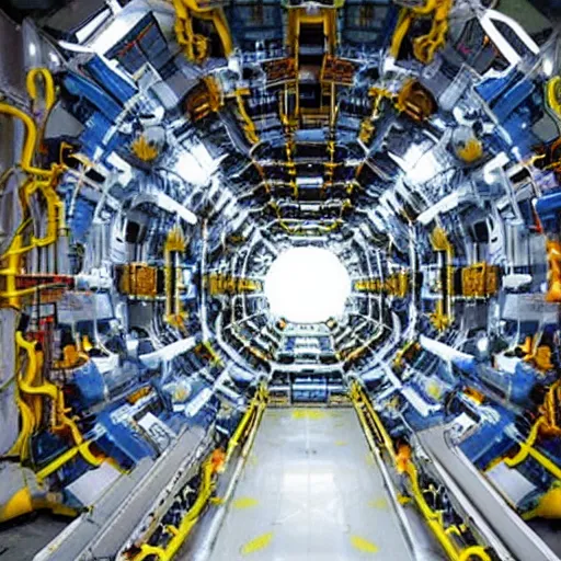 Image similar to inside of the large hadron supercollider at the moment of atomic impact