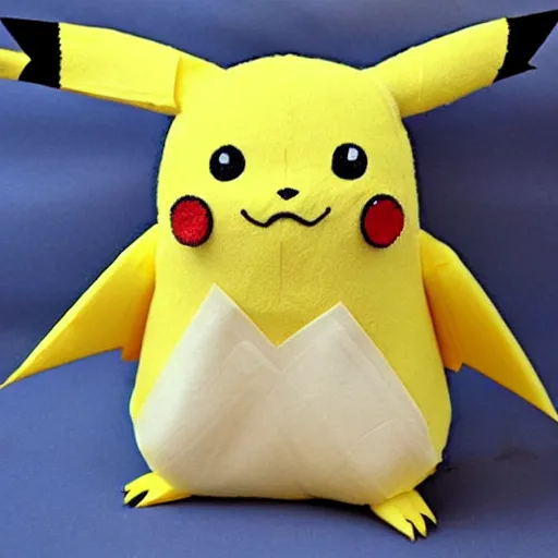 Prompt: Pikachu made out of Paper Towels