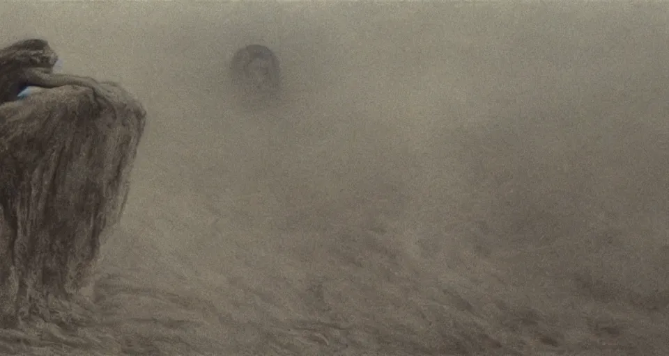 Prompt: film still of a movie directed by Zdzisław Beksiński