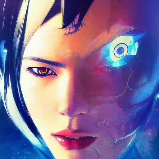 Image similar to A beautiful cyborg woman || ANIME, fine-face, realistic shaded perfect face, fine details. Anime. realistic shaded lighting poster by Ilya Kuvshinov katsuhiro otomo ghost-in-the-shell, magali villeneuve, artgerm, Jeremy Lipkin and Michael Garmash and Rob Rey