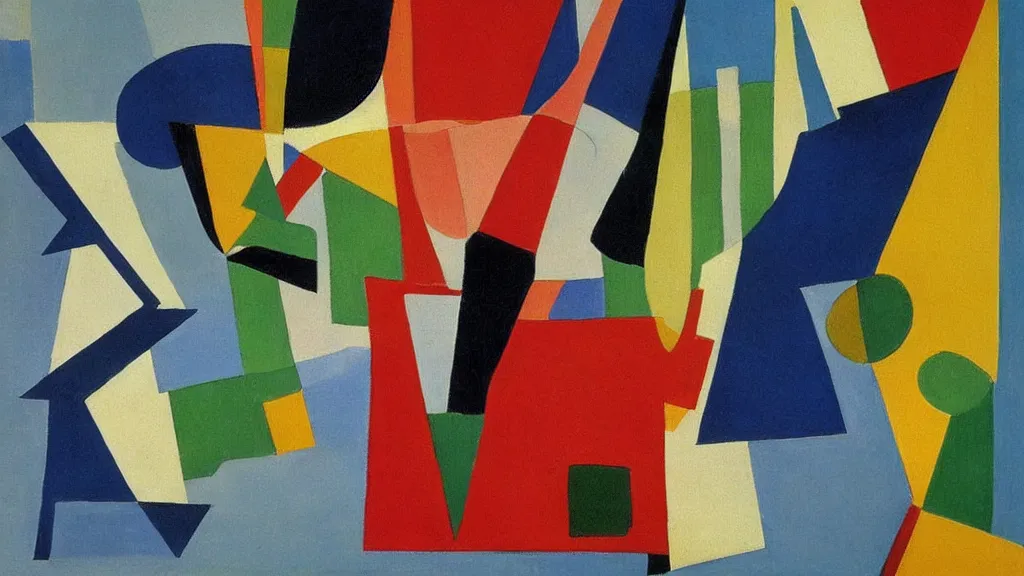 Image similar to abstract minimalism art painting, lines, forms, shapes, in style of kasimir malevich,