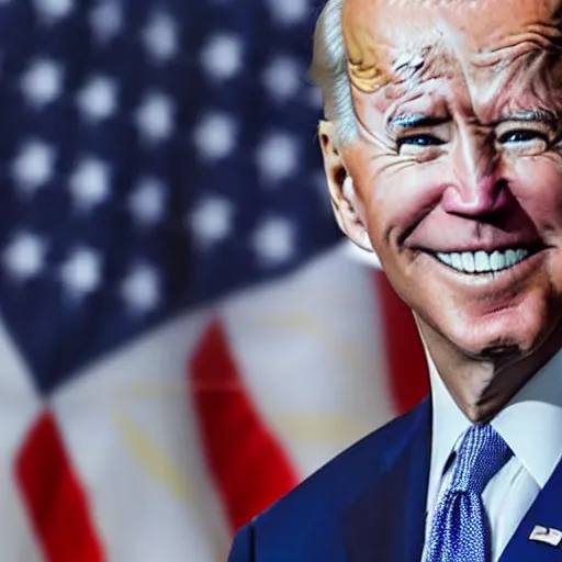 Prompt: joe biden with an amalgamated leg