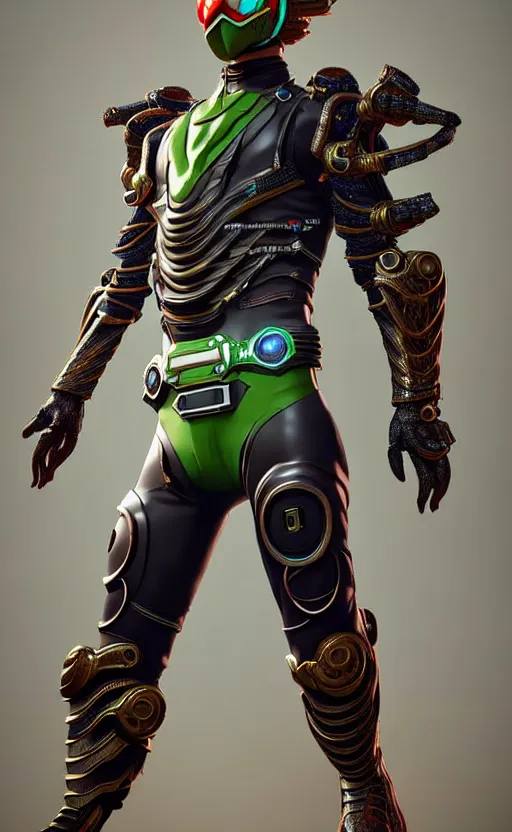 Image similar to big belt kamen rider hero sction pose, full body portrait, human structure bee concept art, human anatomy, intricate detail, hyperrealistic art and illustration by irakli nadar and alexandre ferra, unreal 5 engine highlly render, global illumination
