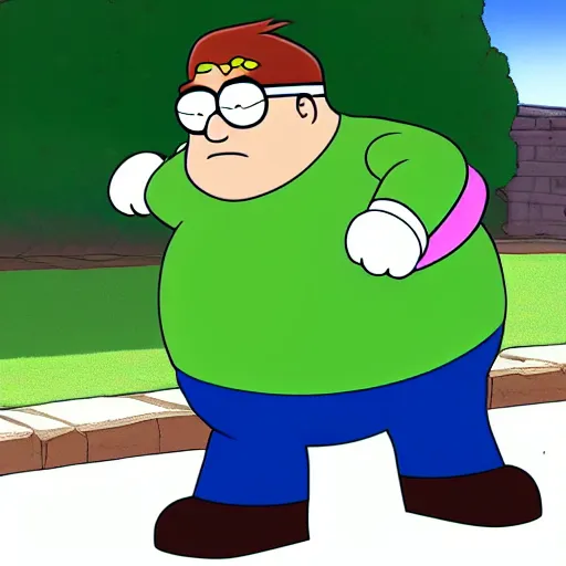 Image similar to Peter Griffin meets Vinesauce Joel, Realistic, HDR, Clear Image, HDD, Dynamic lighting,