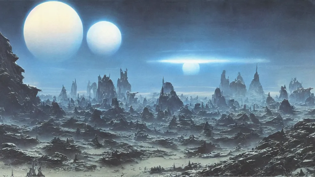 Image similar to alien planet, an empire in upheaval by arthur haas and bruce pennington, cinematic matte painting