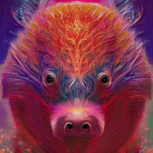 Prompt: hyper detailed ultra sharp, trending on artstation, vibrant aesthetic, bloodwave, colorful, psychedelic, ornate, intricate, digital painting, concept art, smooth, sharp focus, illustration, capybara, art by artgerm and greg rutkowski and h. r. giger, 8 k