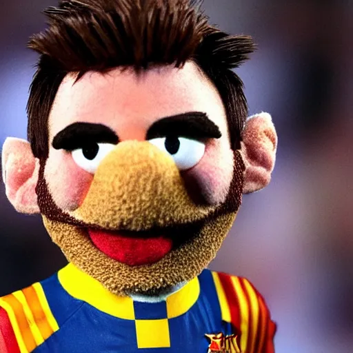 Image similar to lionel messi as a muppet