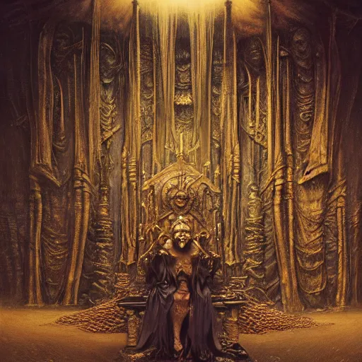 Image similar to the throne of reason | highly detailed matte painting, hyperrealistic, very intrincate | cinematic lighting, award - winning | by rachel ruysch, giger, beksinski and bocklin | by austin osman spare and william blake, trending on artstation, cgsociety, official art, octane.