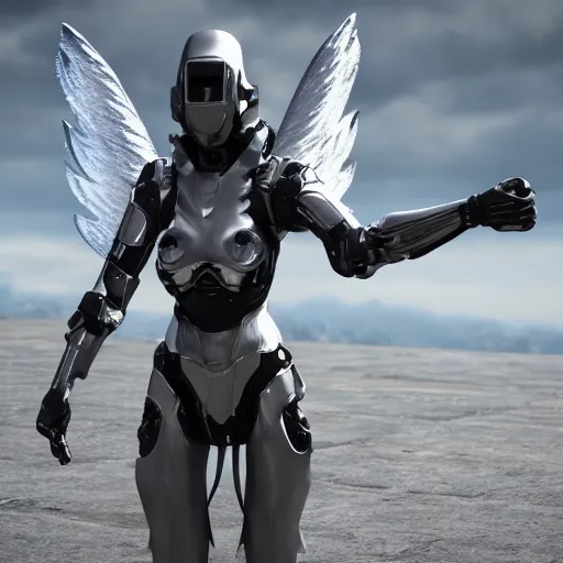 Prompt: futuristic angel wearing high tech armor, rendered in unreal engine, ultra realistic, 4k