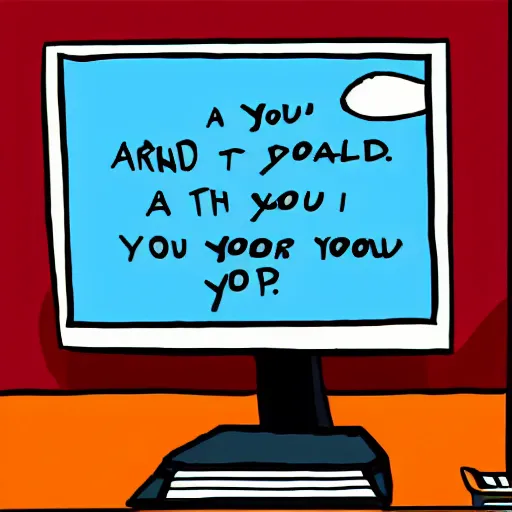 Image similar to a desktop computer saying I told you so, cartoon style