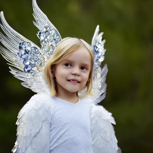 Image similar to photo of an angel with crystal wings