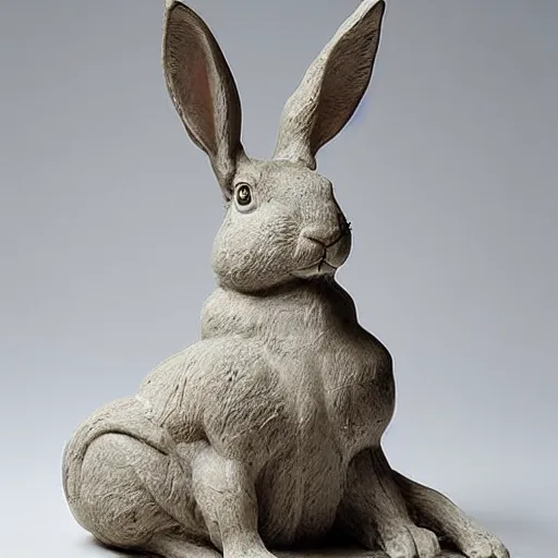 Prompt: “muscular rabbit, highly detailed, realistic, marble sculpture, Michelangelo sculpture, very old, dusty”