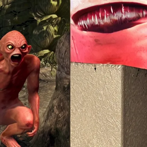 Image similar to Gollum eating watermelon gta v loading screen