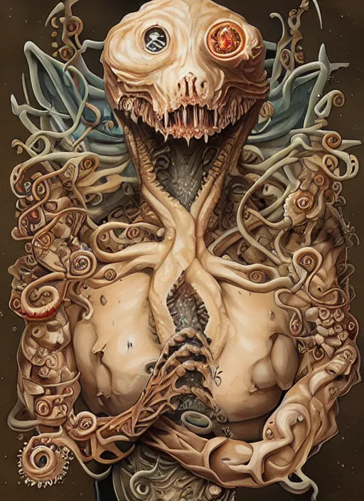 Prompt: Lovecraftian Cubone portrait by Tristan Eaton_Stanley Artgerm and Tom Bagshaw,