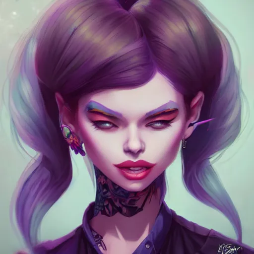 Image similar to a portrait of a beautiful punkrock girl, art by lois van baarle and loish and ross tran and rossdraws and sam yang and samdoesarts and artgerm, digital art, highly detailed, intricate, sharp focus, Trending on Artstation HQ, deviantart, unreal engine 5, 4K UHD image