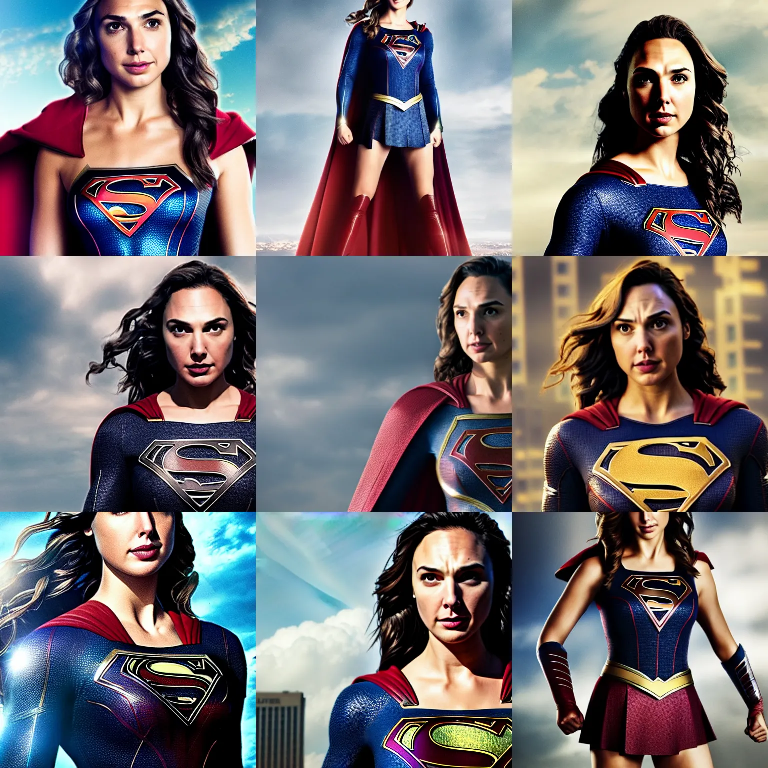 Prompt: an potrait of gal gadot play Supergirl, 4k