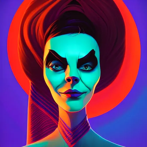 Image similar to curled perspective digital art of a dark hair woman with face covered by arafat arab scarf by anton fadeev from nightmare before christmas