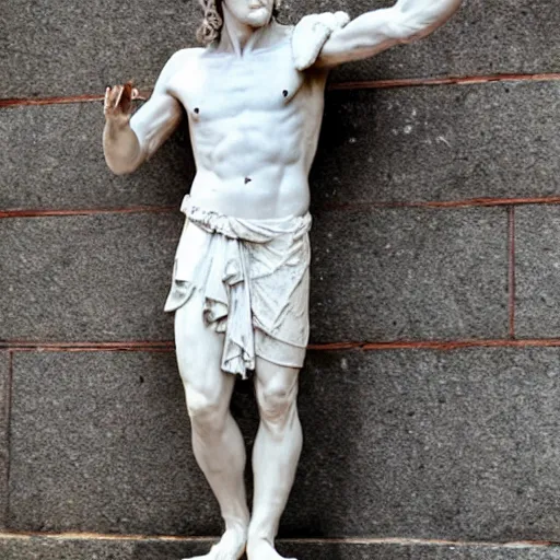 Image similar to Neil breen as a Greek statue