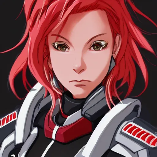 Image similar to portrait of commander shepard, anime fantasy illustration by tomoyuki yamasaki, kyoto studio, madhouse, ufotable, trending on artstation