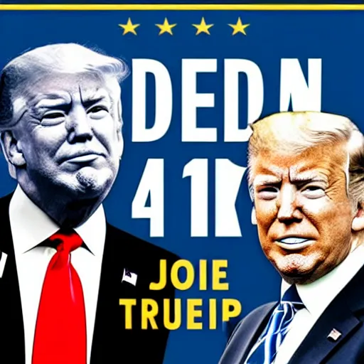 Image similar to an election poster showing joe biden vs donald trump 4 k, highly detailed