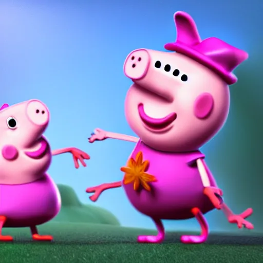 Image similar to blender 3 d rendition, vitorugo, carlos ortega elizalde, ahmad merheb, peppa pig