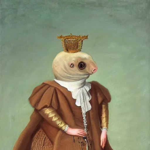 Rat King Wearing a Medieval Robe and Royal Crown in Renaissance Portrait  Digital Art | Sticker