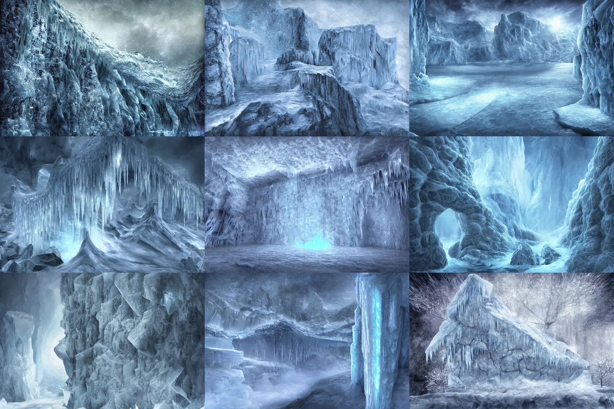 Prompt: wall made of ice a mile high, fantasy, digital art