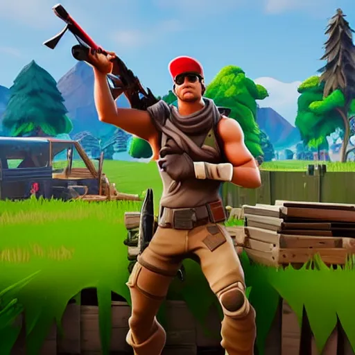 Prompt: rambo in fortnite