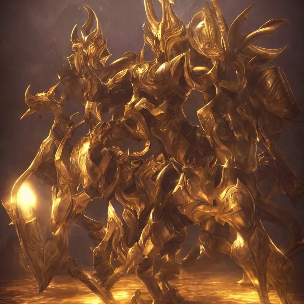 Image similar to realistic Egyptian Anubis in league of legends style, fantasy art, octane render, global illumination