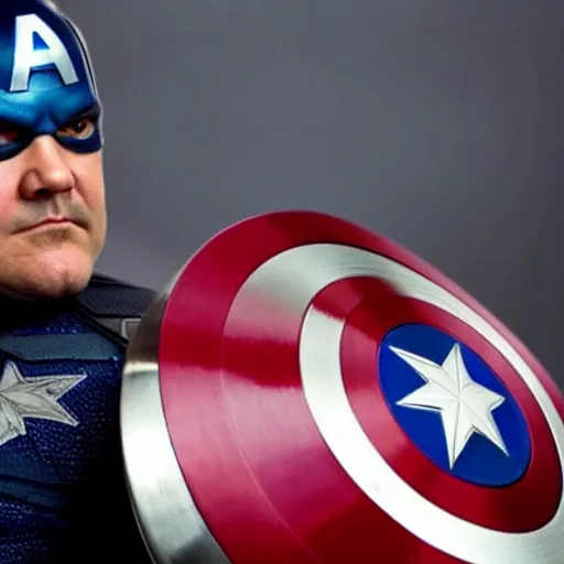 Image similar to film still of jack black as captain america, photography