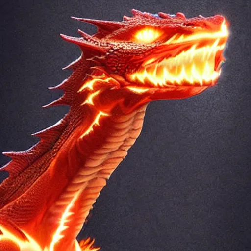 Prompt: hyper realistic dragon breathing fire,