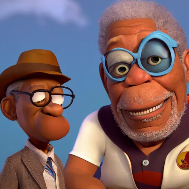 Image similar to morgan freeman as a pixar disney character from up 2 0 0 9 unreal engine octane render 3 d render photorealistic