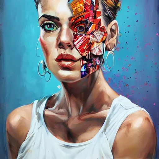 Prompt: beautiful girl portrait by sandra chevrier, artstation, hd