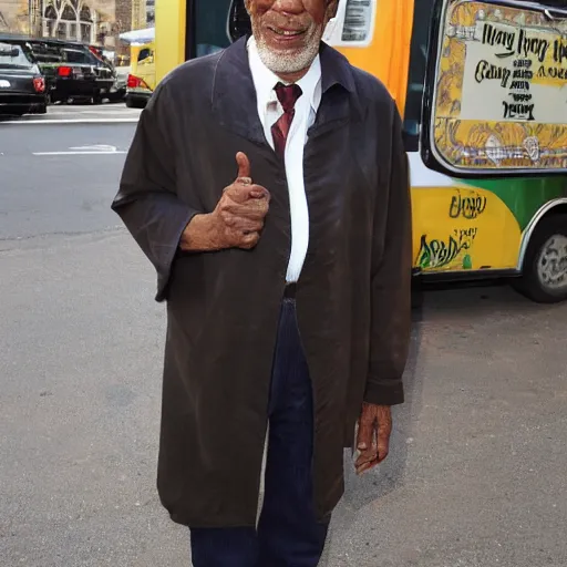 Prompt: morgan freeman as harry potter