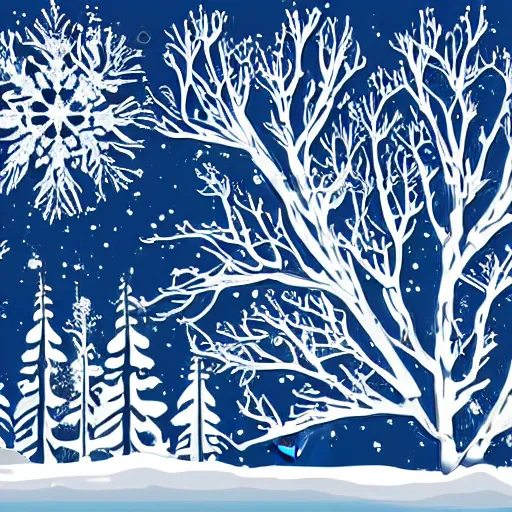 Prompt: winter - themed vector art panel for cnc plasma, laser, stencil, unique winter design