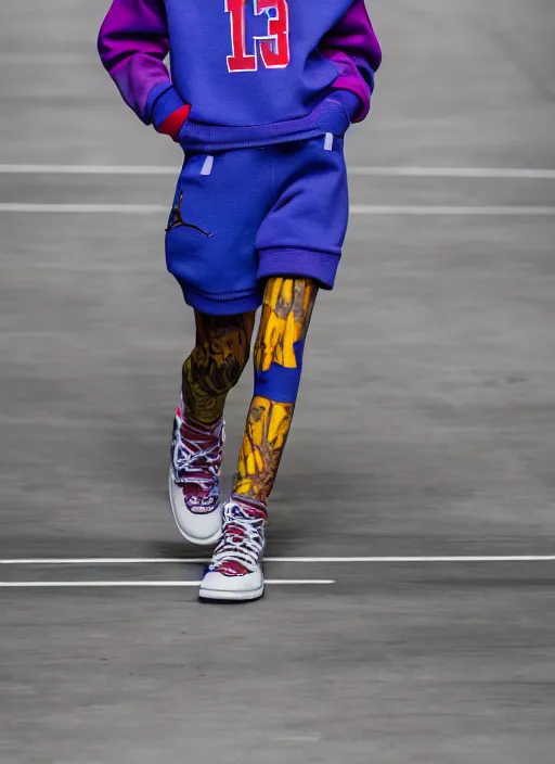 Prompt: hyperrealistic and heavy detailed air jordan runway show of maggie simpson, leica sl 2 5 0 mm, vivid color, high quality, high textured, real life