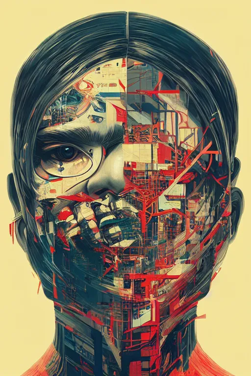 Prompt: hyper human face propaganda screen printing movie poster, art style by sachin teng, artgerm, h. r. giger, graffiti street art, iconic, masterpiece, organic painting, hard edges, ornate and hyper detailed