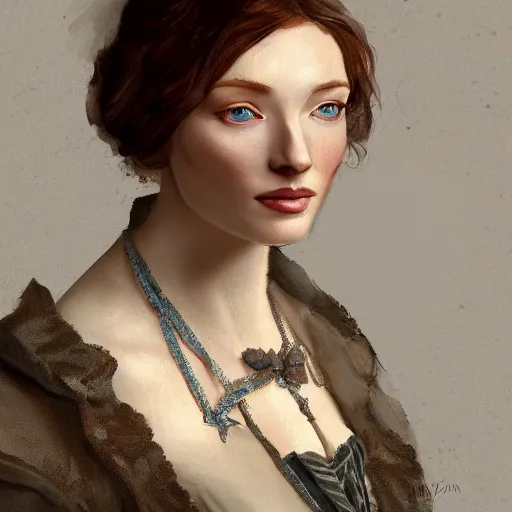 Image similar to eleanor tomlinson posing in victorian garb, highly detailed, digital painting, artstation, concept art, smooth, sharp focus, illustration