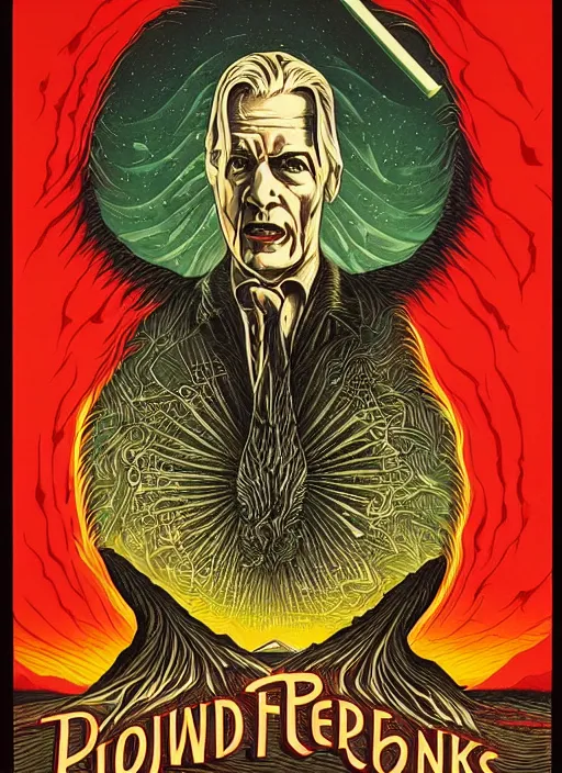 Prompt: twin peaks movie poster art by aaron horkey