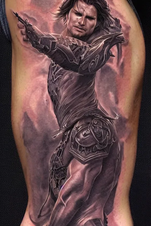 Image similar to face and torso portrait of pretty muscular sam winchester as a dark mage warrior tattooed, d & d!, fantasy style, sharp focus!, ultra detailed, art by artgerm and peter andrew jones, wlop