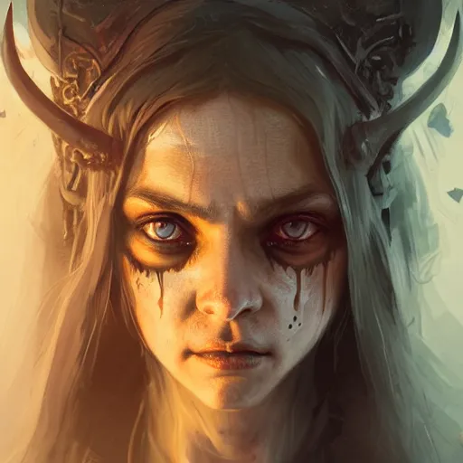 Image similar to a demon girl ( ( mr. bean ) ) at the gates of hell, flawless symmetrical pretty cute face, greg rutkowski, 8 k, shallow depth of field, intricate detail, concept art,