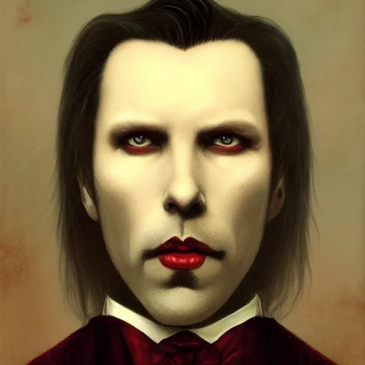 Prompt: bram stoker's count dracula portrait by tom bagshaw