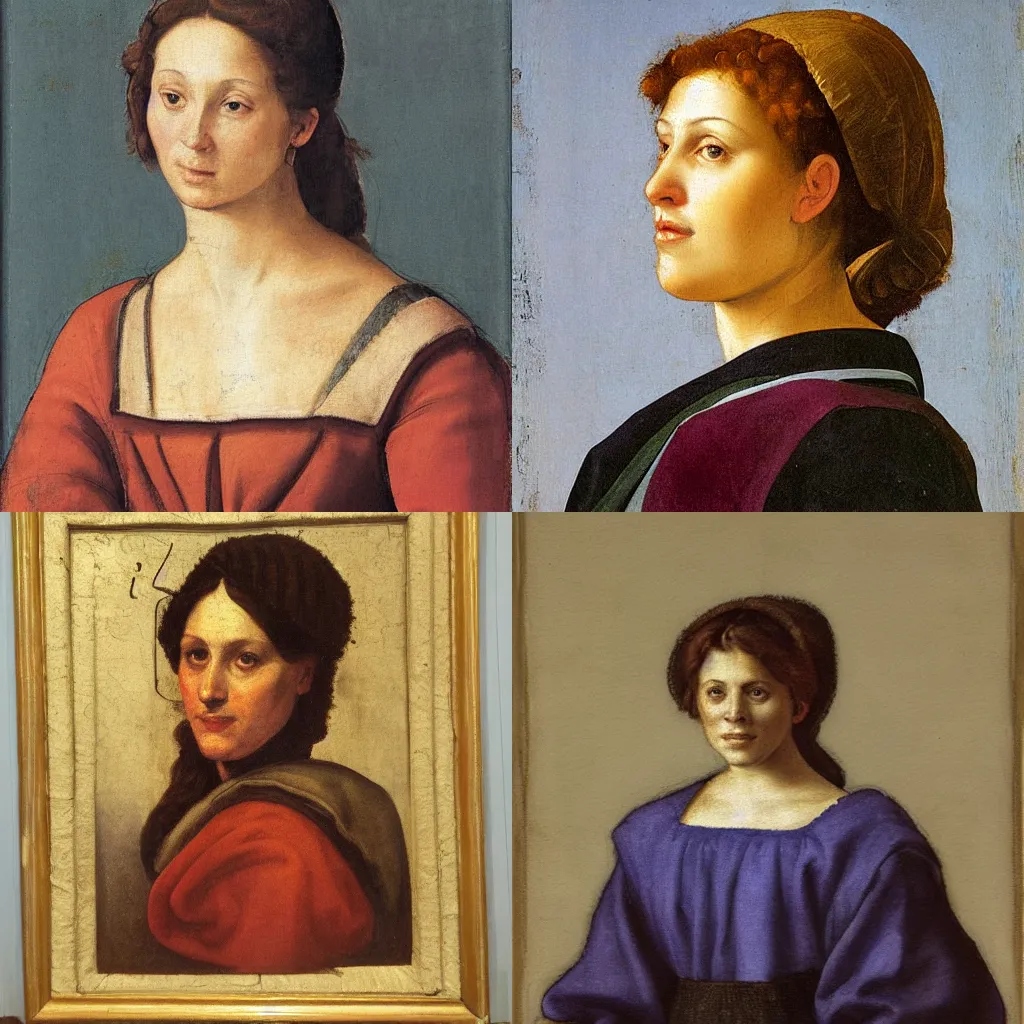 Prompt: andrea del sarto study of a woman portrait.