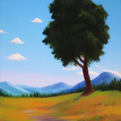 Image similar to sunny day, by bob ross