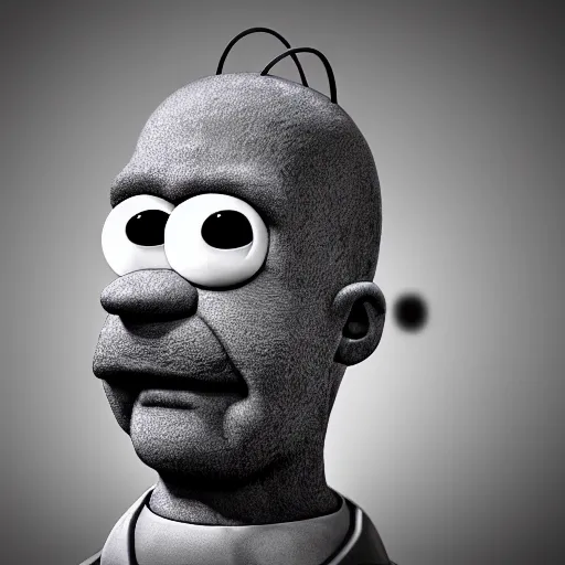 Image similar to homer simpson in call of duty, high quality, 3d render
