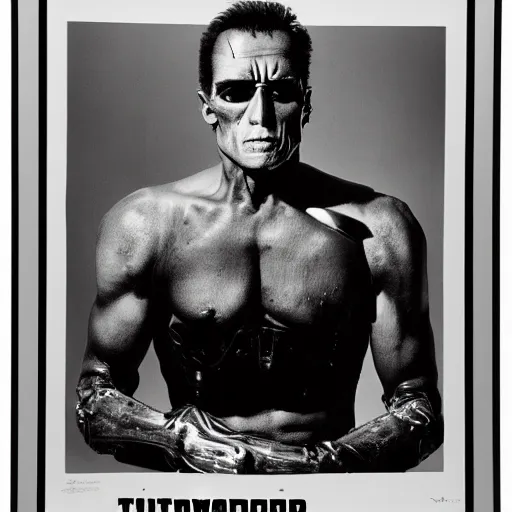 Image similar to the terminator, richard avedon large format film photograph