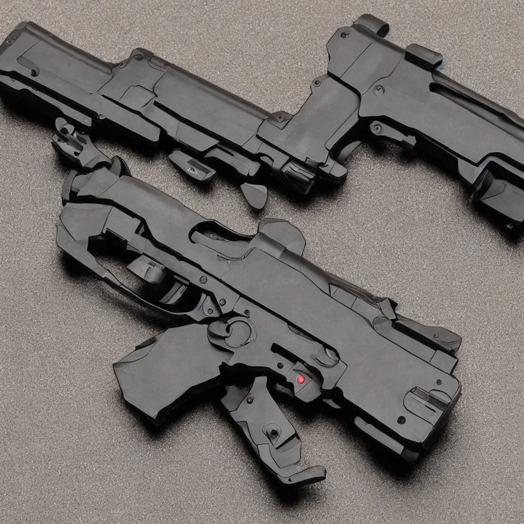 Prompt: a bio machine pistol, realistic design